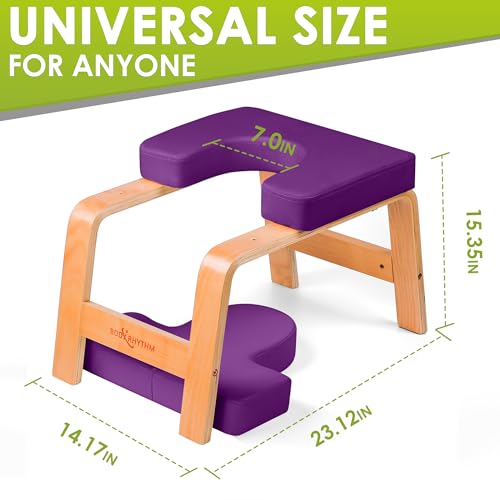 BODY RHYTHM Yoga Headstand Bench, Yoga Inversion Chair, Headstand Trainer for Relieve Stress, Improve Sleep & Digestion and Strength Training, Ideal for Home Workout, Fitness and Gym - color: Classic Purple