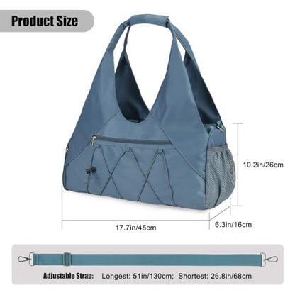 Forestfish Gym Bag For Women With Yoga Mat Holder, Blue - color: Blue