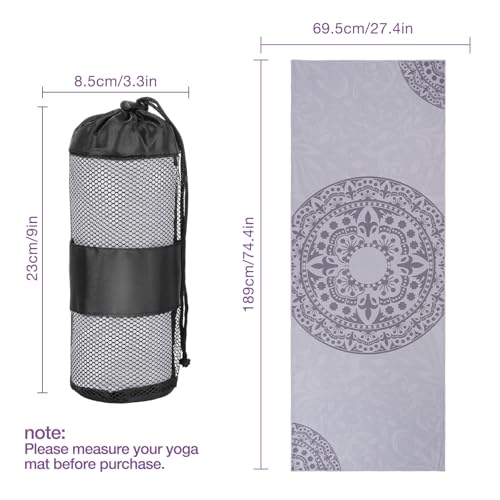 MoKo Yoga Towel, Non-Slip Quick-Dry Mat Towel, 74.4 x 27.4 in, Gray - color: Gray