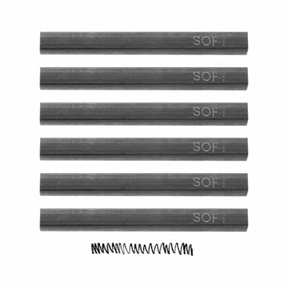 MECCANIXITY Compressed Charcoal Sticks, Soft Grade Square Vine Charcoal Sticks Set Art Supplies for Painting Drawing Sketching Shading Artists Beginners(Pack of 6) - style: Soft