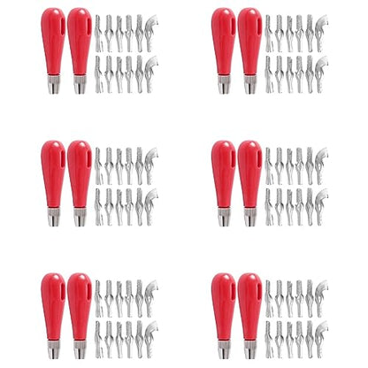 Linoleum Cutter Set, 12 Sets Craft Cutters with 6 Assorted Blades for Cutting and Crafting,Carvings,DIY Craft, Red