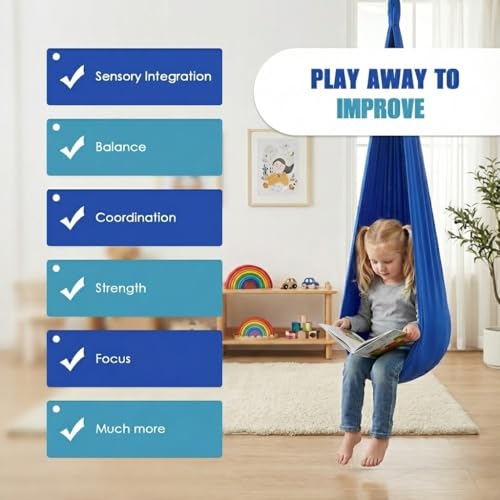 Sensory Swing for Kids Indoor | Therapy Swing for Autism, ADHD, Sensory Processing Disorder | Kids Swing Cuddle Aerial Hammock Indoor