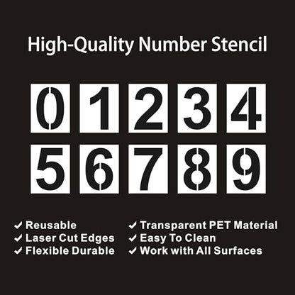 10 Inch Number Stencils Plastic Number Stencils Reusable Digital Painting Templates for Cake Stencil Address Templates - size: 10 Inch