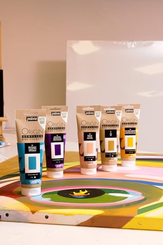 PEBEO Origin Acrylics 120ml Matte Acrylic Paint, Deep Cadmium Yellow Hue | Deep golden yellow — dense matte acrylic, 100% recycled binder, intense lightfast color, made in France, FSC paper eco-tube - color: Deep Cadmium Yellow Hue