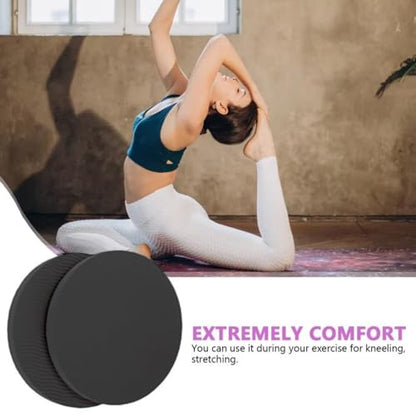 2-piece set yoga knee pads and exercise mats - super thick anti slip support for thick boards, gardening, push ups, knees, Pilates, and floor exercises - knees, elbows, wrists - color: black
