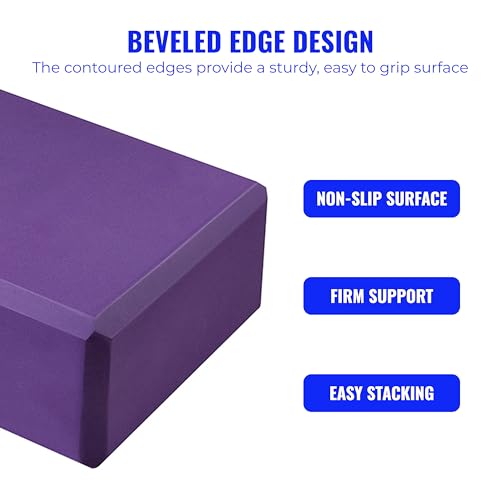 3in Foam Bulk Yoga Blocks, 10 Pack - color: Purple