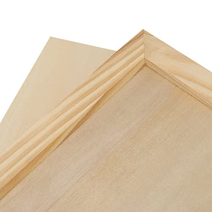 MANCHAP 12 Pack 9 x 12 Inch Wood Canvas Panels, Unfinished Cradled Painting Panel Boards, Artist Canvas for Painting, Encaustic Art, Wood Burning, Pouring, Crafts