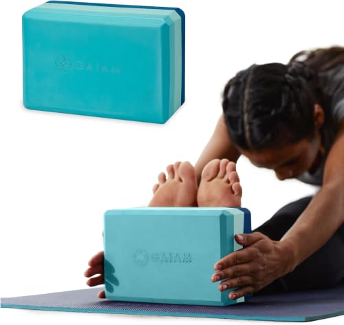 Gaiam Yoga Block - Supportive Latex-Free Eva Foam - Soft Non-Slip Surface with Beveled Edges for Yoga, Pilates, Meditation - color: Tri-Color Skyline (Pack of 12), style: 1 Block