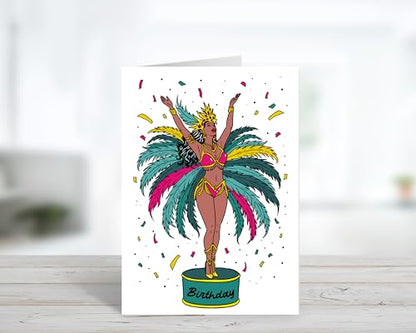 Carnival Birthday Card for Women – Festive Birthday Carnival Costume - style: Carnival