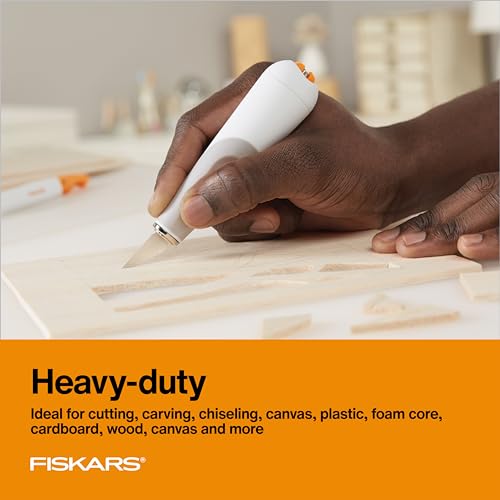 Fiskars 8" Easy Change Heavy-Duty Detail Craft Knife, Exacto Utility Knife - style: Easy Change Knife - #2 Blade
