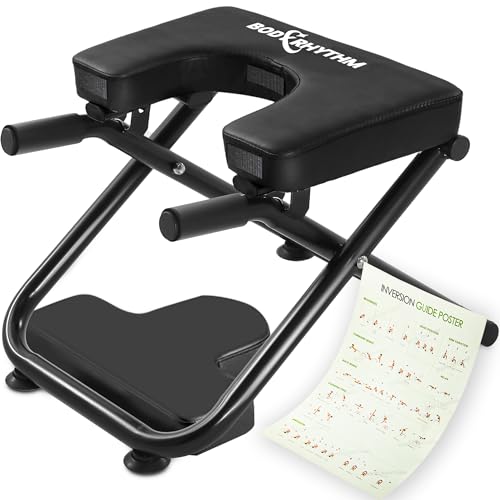 BODY RHYTHM Yoga Headstand Bench, Yoga Inversion Chair, Headstand Trainer for Relieve Stress, Improve Sleep & Digestion and Strength Training, Ideal for Home Workout, Fitness and Gym