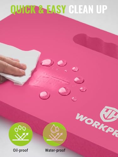WORKPRO Extra Thick Kneeling Pad, 2 Pack, 17.5 x 11 x 1.5 in, Pink - color: Pink, size: 2 Pack