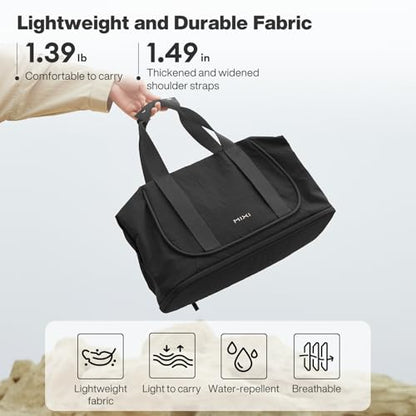mixi Travel Tote Bag for Women Large Expandable Travel Bag Waterproof Lightweight Carry On Personal Item Handbag - color: Black