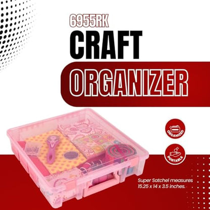 ArtBin 6955RK Super Satchel 1-Compartment Box, Art & Craft Organizer, 1-Pack, Translucent Blush - color: Blush