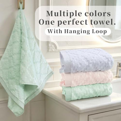 VOOVA & MOVAS Light Purple Hand Towels 2 Pack, 100% Cotton, 13x29 in | Lightweight Fluffy, Absorbent & Quick Dry, Fade Resistant, Jacquard Design, Built-in Hanging Loop, Gentle on Skin - color: Purple