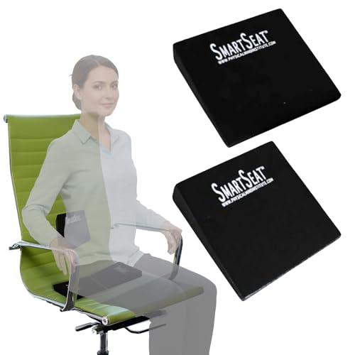 SmartSeat Wedges for Back, Knee & Sit Bone Support Posture Correction Pain Relief and Comfort Ideal for Office Chairs, Home Seating, Yoga, Meditation and Pilates Practice, Small Foam Wedges Pack of 2