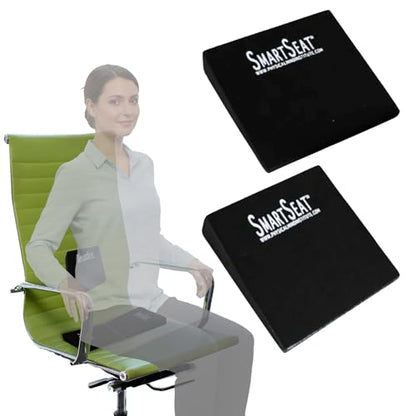 SmartSeat Wedges for Back, Knee & Sit Bone Support Posture Correction Pain Relief and Comfort Ideal for Office Chairs, Home Seating, Yoga, Meditation and Pilates Practice, Small Foam Wedges Pack of 2