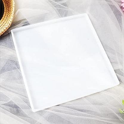Large Silicone Resin Tray Molds Kit, 2 PCS Big and Thick Rectangle Square Agate Geode Board Molds for Serving Board Jewelry Storage Storage Tray Platter Concrete Cement Clay - color: 2Pack(Rectangle10"x6"+Square10")