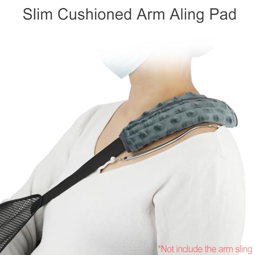 1Pc Arm Sling Padding for Neck Arm Sling Strap Cushion Neck Pad Cushions Shoulder Brace Carry Strap Pads Elbow Wrist Injury Support Strap Padded Women Men Minky Dot Dark Gray - color: Minky Dot Dark Gray-1pc