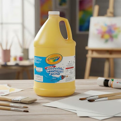 Crayola Washable Paint, Yellow – 1 Gallon Non-Toxic Kids’ Paint for School Projects, Classroom Art & Crafts - color: Yellow