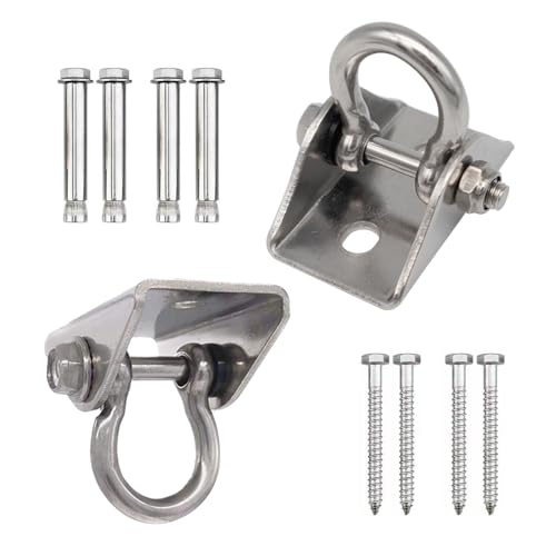 304 Stainless Steel Swing Hangers,Heavy Duty Hammock Hanging Kit for Swing Set,Chair,Yoga,Multiple Indoor Outdoor Gym,Sandbag,Indoor Outdoor 2 Pack (1500 lbs)
