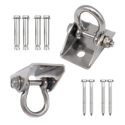 304 Stainless Steel Swing Hangers,Heavy Duty Hammock Hanging Kit for Swing Set,Chair,Yoga,Multiple Indoor Outdoor Gym,Sandbag,Indoor Outdoor 2 Pack (1500 lbs)