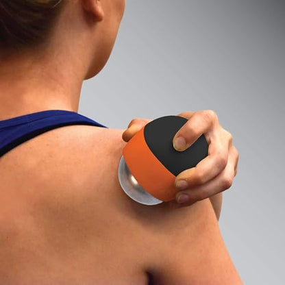 KT Health, Ice/Heat Therapeutic Massage Ball for Muscle Pain & Stress Relief, Black/Orange