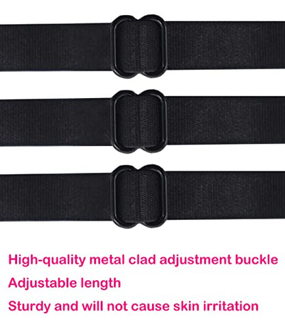Women's Non-slip Adjustable Elastic Bra Strap Clips Holder-3 Packs - color: Black