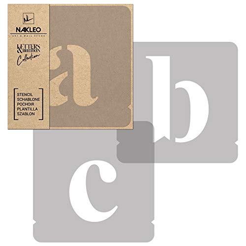 NAKLEO 42 Pcs Letters & Numbers Plastic Stencils for Crafts Reusable 2 Inch, Letter for Painting, Alphabet, Template Art, Wall, Wood, Fabric - Times Roman Small - color: Times Roman - Small, size: 2.0" x 2.0"