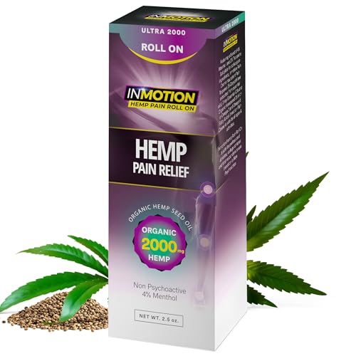 Roll On for Pain Relief – Fast Acting Dual Action Formula – Roll On Hemp Oil with Menthol & Boswellia for Muscle, Joint, Back, Knee – Odorless, Non-Greasy, Made in USA