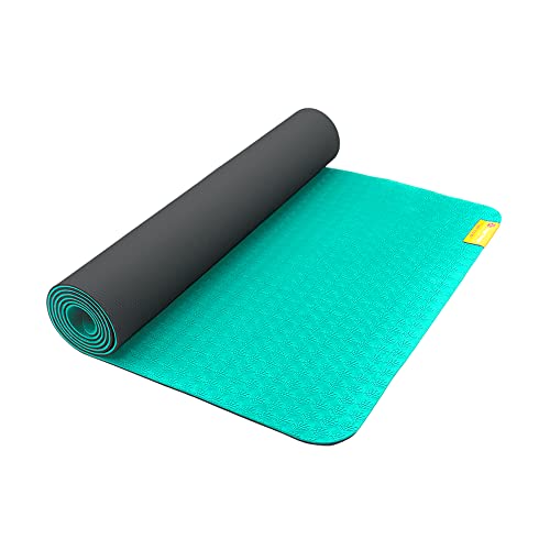Hugger Mugger Earth Elements 5 mm Yoga Mat - Grippy Texture, Reversible, Cushion, Non-toxic Biodegradeable Material, Lightweight - color: Teal Onyx
