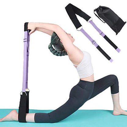 Yoga Stretching Strap, Improve Body Flexibility Stretch Strap Backbend Assist Trainer, Adjustable Leg Stretcher Home Gym Equipment for Pilates Splits Ballet Cheerleading Gymnastics Rehab - color: Purple