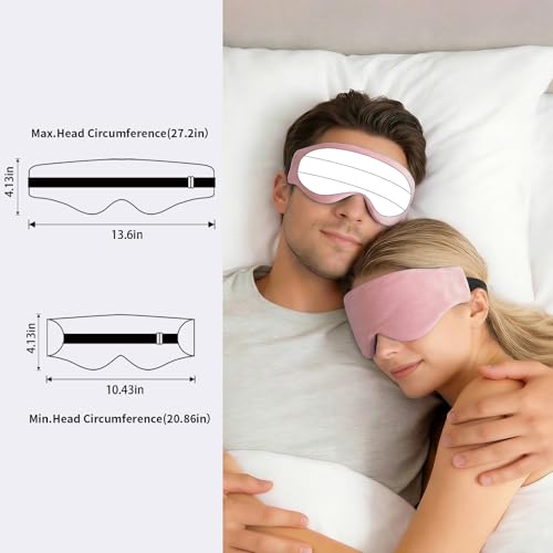 Lyocell Weighted Sleep Eye Mask for Women Men, 5.3oz & 7oz, Removable Washable Weighted Bag, Light Blocking Eye Cover, Soft Eye Shade for Travel Essentials, Office Naps, Gift,Pink - color: Pink