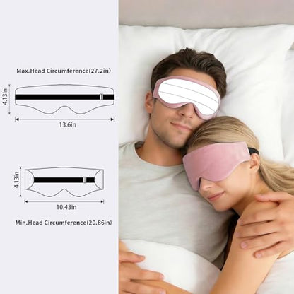 Lyocell Weighted Sleep Eye Mask for Women Men, 5.3oz & 7oz, Removable Washable Weighted Bag, Light Blocking Eye Cover, Soft Eye Shade for Travel Essentials, Office Naps, Gift,Pink - color: Pink