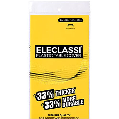 Eleclassi Yellow 12 Pack Premium Disposable Plastic Tablecloth 54 x 108 in - Plastic Table Cloth Disposable Tablecloth for Rectangle Table Up to 8 Feet - color: Yellow, size: 12 Pack Rectangle