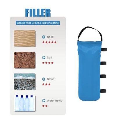 145 LBS Canopy Weights Sand Bags, 4-Pack Sand Bags for Weight Outdoor Advertising Tent Sunshade Fixed Windproof Pop up Canopy Tent Weights (Blue) - color: Blue