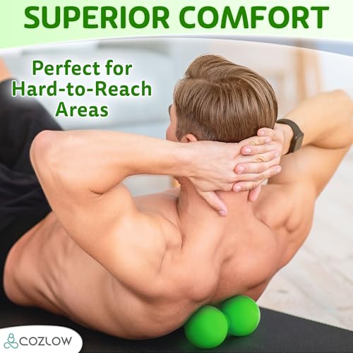 COZLOW Peanut Massage Ball - Deep Tissue Therapy, Pain Relief - Jade Green - color: Jade Green