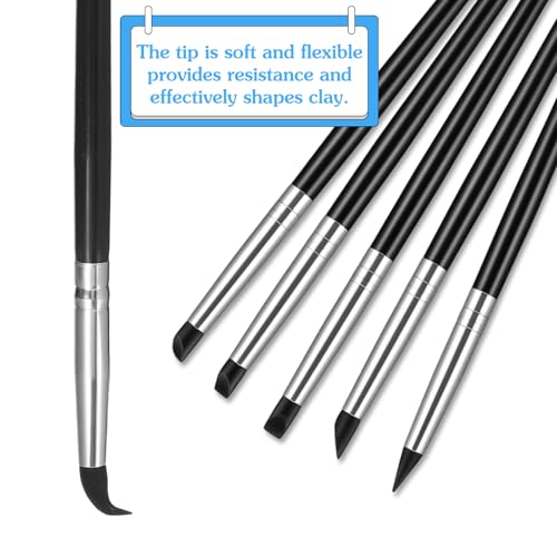 10PCS Silicone Sculpting Tools,Durable Sculpting Tool | Flexible Clay Carving Tool,Smooth Surface Silicones Clays Sculpting Tool,for Pottery Artwork Shaping Carving DIY,Black