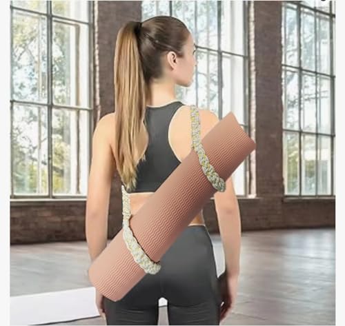 kiido Macrame Yoga Mat Carrying Strap [MAT NOT Included], Hand Woven Multi-use Strap/Carrier for Your Yoga Mat, Exercise Mat - color: Ivory