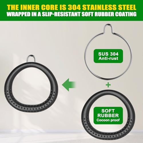 SELEWARE Trapeze Swing Rings, Gymnastics Rings for Swingset - color: 2-Pack Trapeze Rings