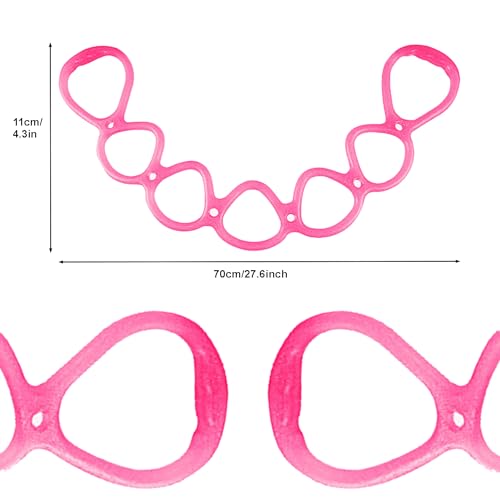 7 Ring Adjustable Resistance Bands, Back, Foot, Leg, and Hand Stretcher, Arm Exerciser, Home Workout Walking Exercise Workout Bands for Home or Fitness Center - color: Pink