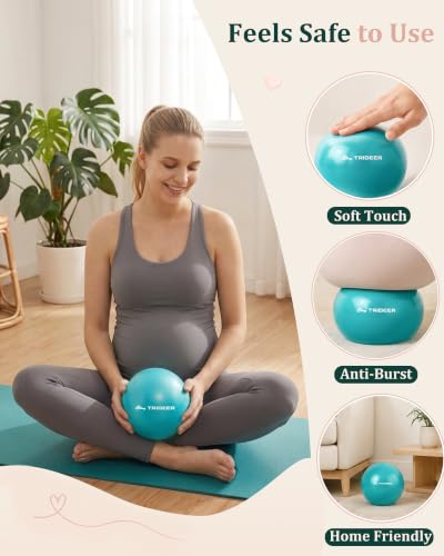 Trideer 9-Inch Pilates Ball, Small Exercise Ball Pilates Equipments for Yoga, Physical Therapy, Pregnancy, Postpartum, Core Training, Balance, Stability and Stretching