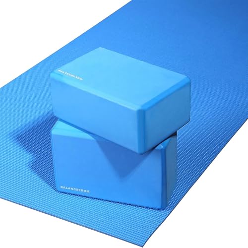Fitvids All Purpose 1/4-Inch High Density Anti-Tear Exercise Yoga Mat with Carrying Strap, Multiple Colors - color: Blue