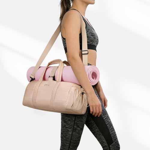 Small Gym Bag for Women Sports Duffel Bag w/Yoga Mat Holder Pink - color: Pink, size: 20l Medium