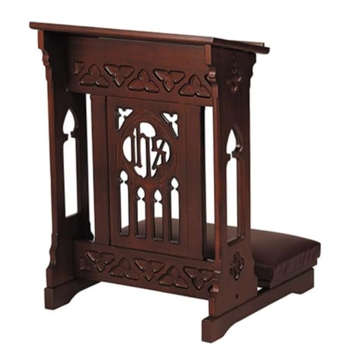 Solid Maple Folding Padded Kneeler, Walnut, Florentine - color: Florentine Walnut
