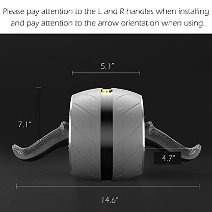 AB Wheel Roller with Resistance Spring, Automatic Rebound Core Trainer - color: 블루.