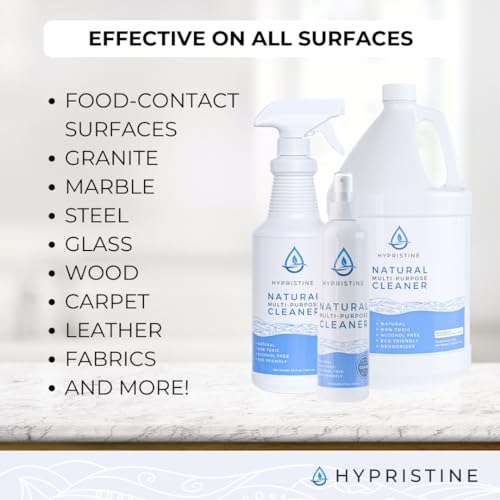 HYPRISTINE PURE Hypochlorous Acid Spray, Multi-Purpose Cleaner, Superior Shelf Life, 0% Bleach, 0% Alcohol, Food Contact Safe, Remove Pet Odor, Clean Any Surface - size: 8 Fl Oz (Pack of 1)
