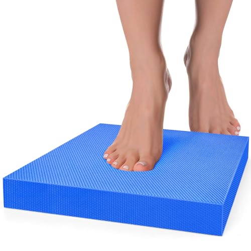 Balance Pad- Foam Balance Pad for Workout, Non-Slip & Water-Resistant Stability Trainer Mat, Soft TPE Exercise Foam Mat for Rehabilitation Stability,Physical Therapy,Fitness,Yoga (15.7" * 13" * 2") - color: Blue