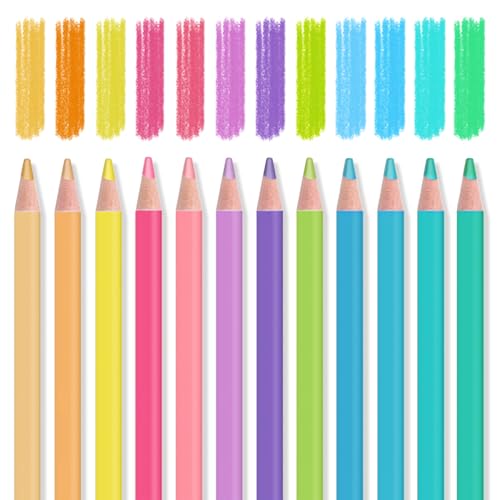 12Pcs Macaron Colored Pencils Set,Professional Drawing Pencils for Adults | Water Soluble,No Duplicates,Pre-sharpened Wooden Sketch Pencil Art Supplies for Coloring Books - color: 12Pcs Macaron Colored