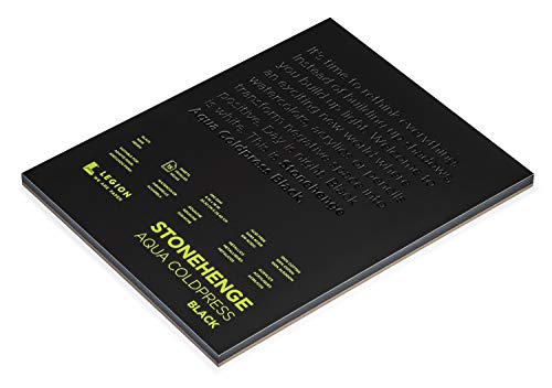 Stonehenge Aqua Black Medium Weight Pad, 140lb, Coldpress, 8 x 10 Inches, 15 Sheets for Wet and Dry Media - size: 8 x 10